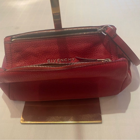 Givenchy Red Leather Mini Pandora Wristlet Pouch. - Picture 8 of 8